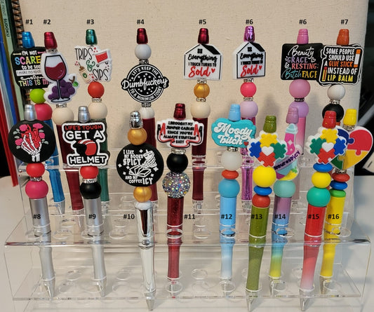 Pre-Made Silicone Beaded Pens 13