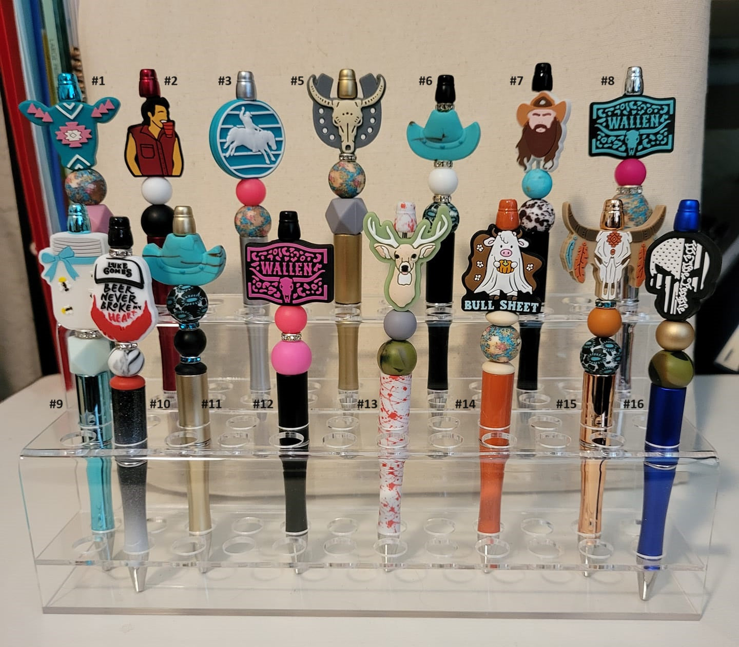 Pre-Made Silicone Beaded Pens 12