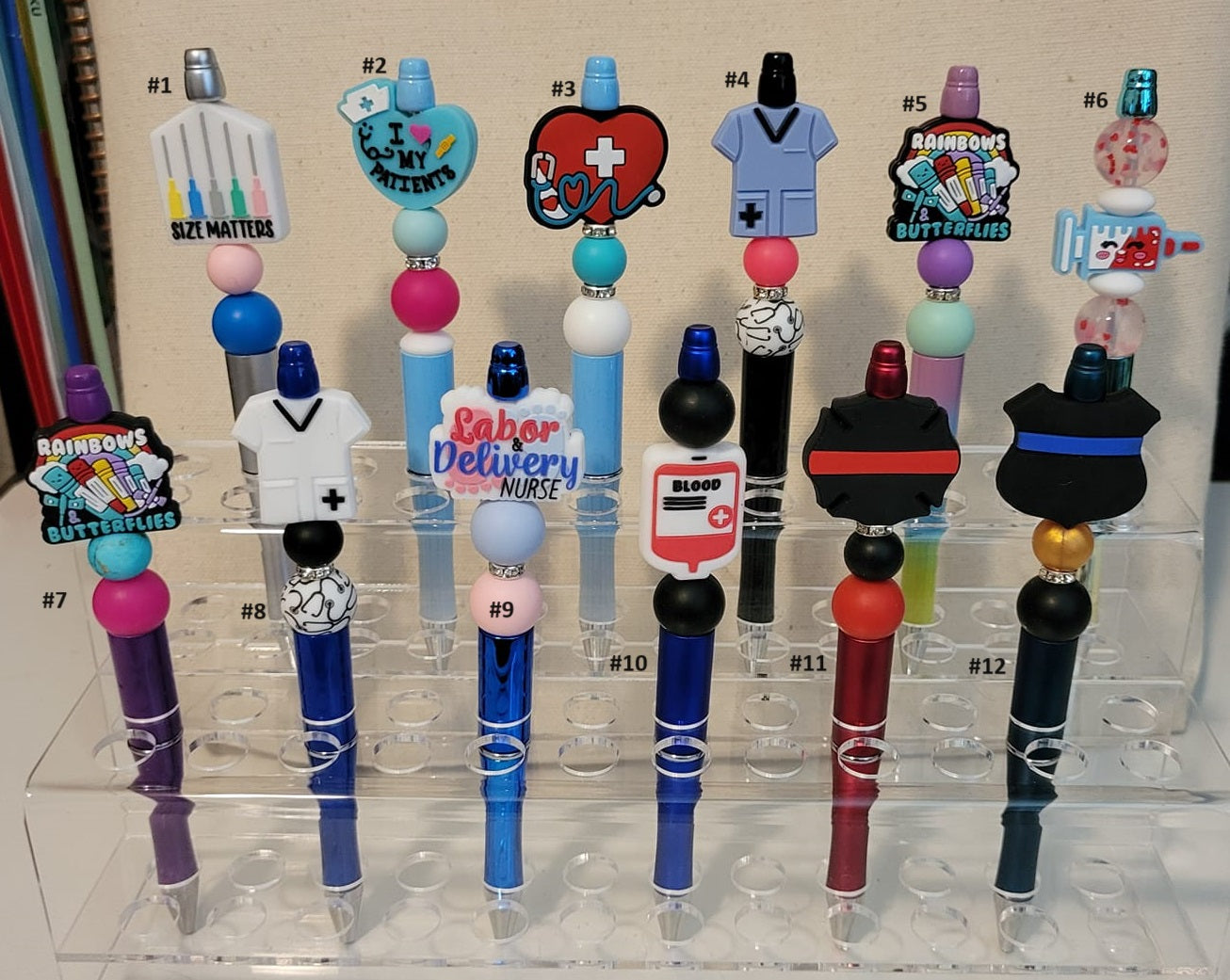 Pre-Made Silicone Beaded Pens 5