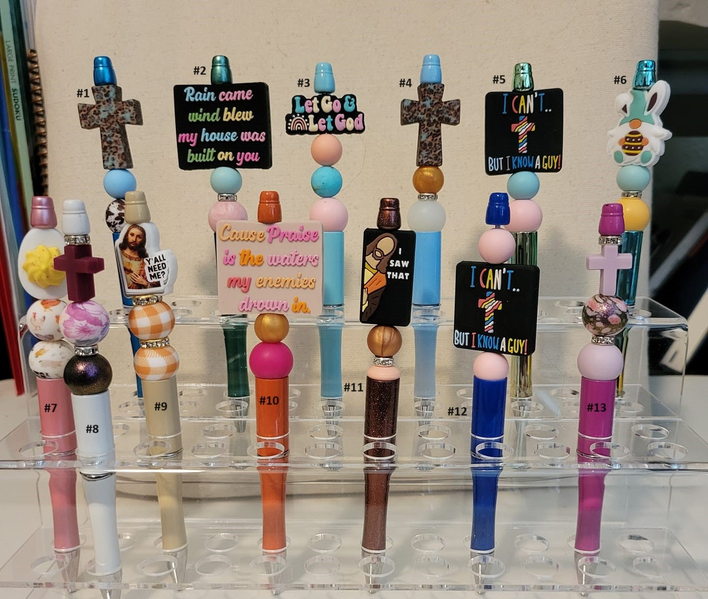 Pre-Made Silicone Beaded Pens 1