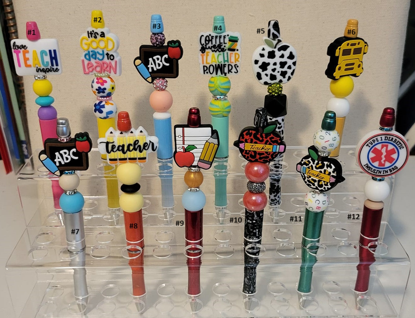 Pre-Made Silicone Beaded Pens 2