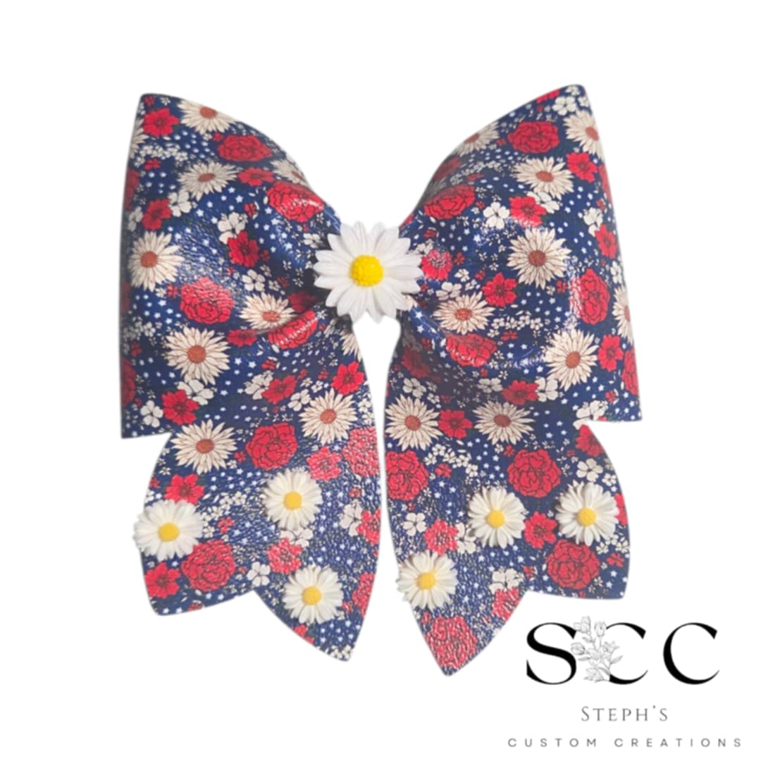 Patriotic Daisy Bow