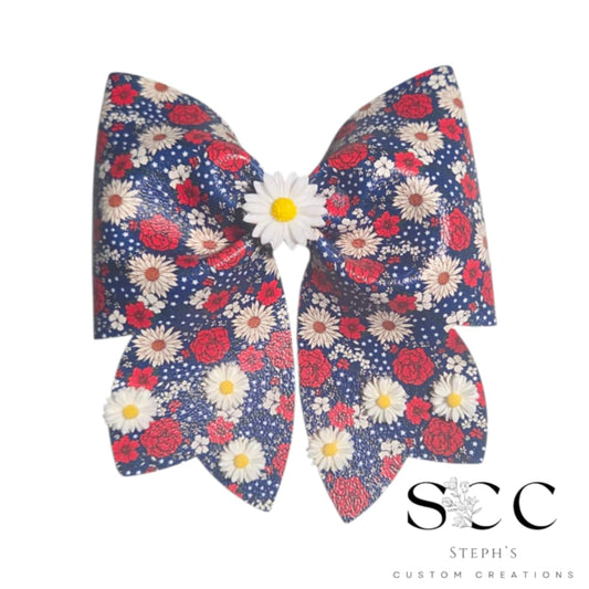 Patriotic Daisy Bow